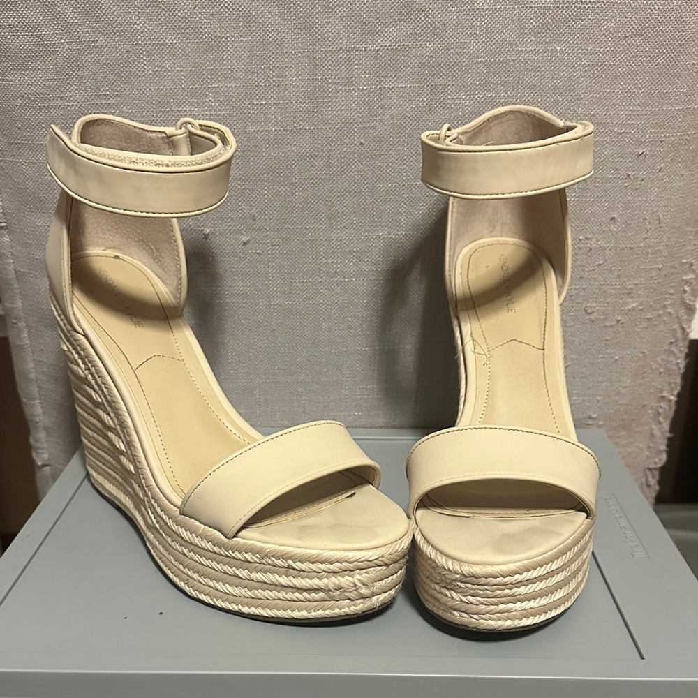 Kendall & Kylie Cream Wedge Sandals